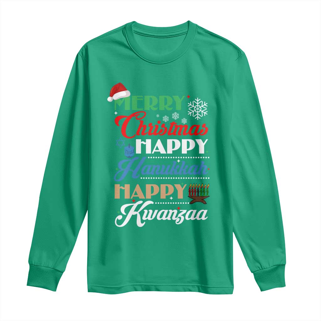 Funny Christmas Hanukkah Kwanzaa Long Sleeve Shirt December Holiday Gift - Wonder Print Shop