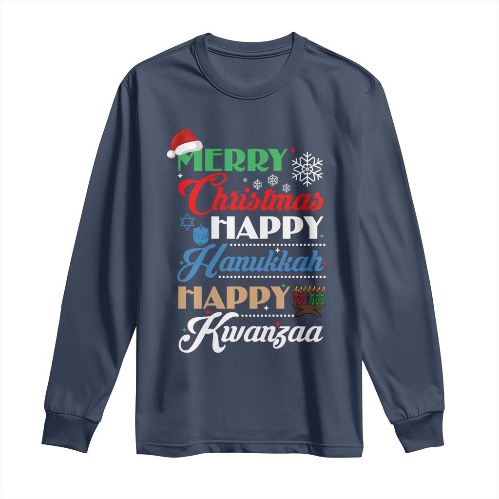 Funny Christmas Hanukkah Kwanzaa Long Sleeve Shirt December Holiday Gift - Wonder Print Shop