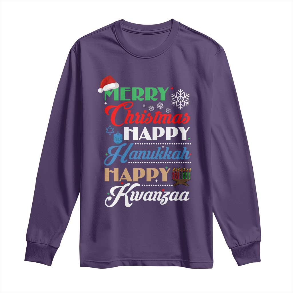 Funny Christmas Hanukkah Kwanzaa Long Sleeve Shirt December Holiday Gift - Wonder Print Shop