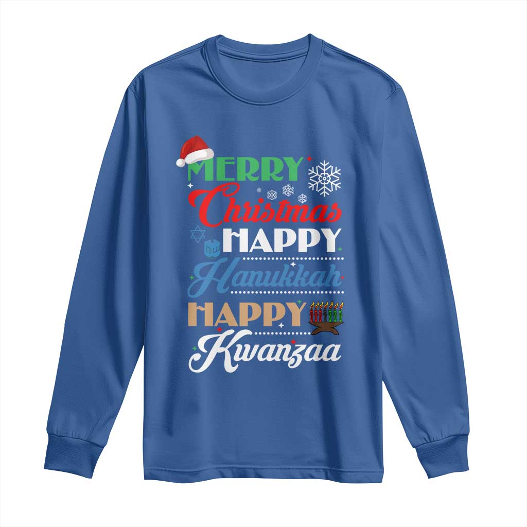 Funny Christmas Hanukkah Kwanzaa Long Sleeve Shirt December Holiday Gift - Wonder Print Shop