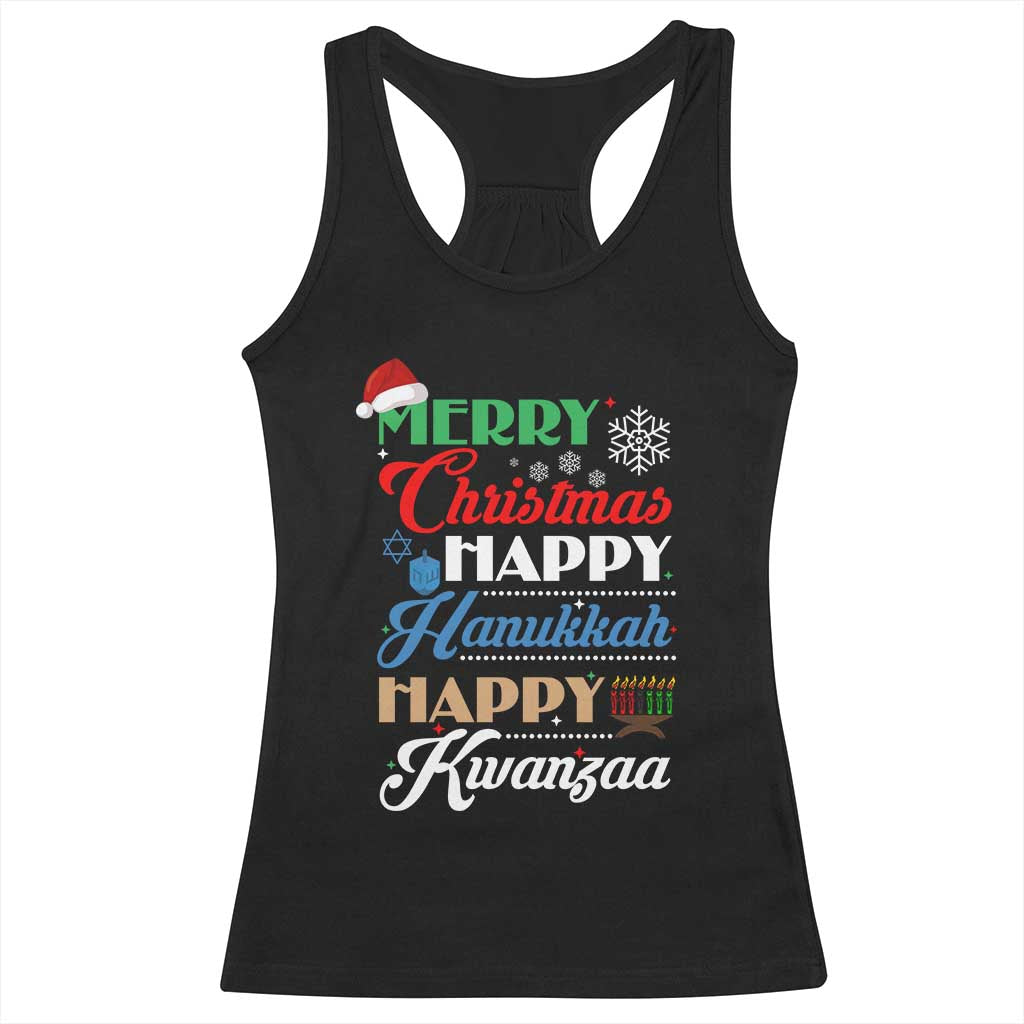 Funny Christmas Hanukkah Kwanzaa Racerback Tank Top December Holiday Gift - Wonder Print Shop