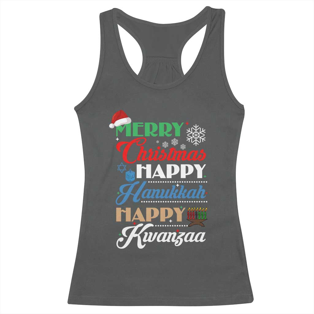 Funny Christmas Hanukkah Kwanzaa Racerback Tank Top December Holiday Gift - Wonder Print Shop