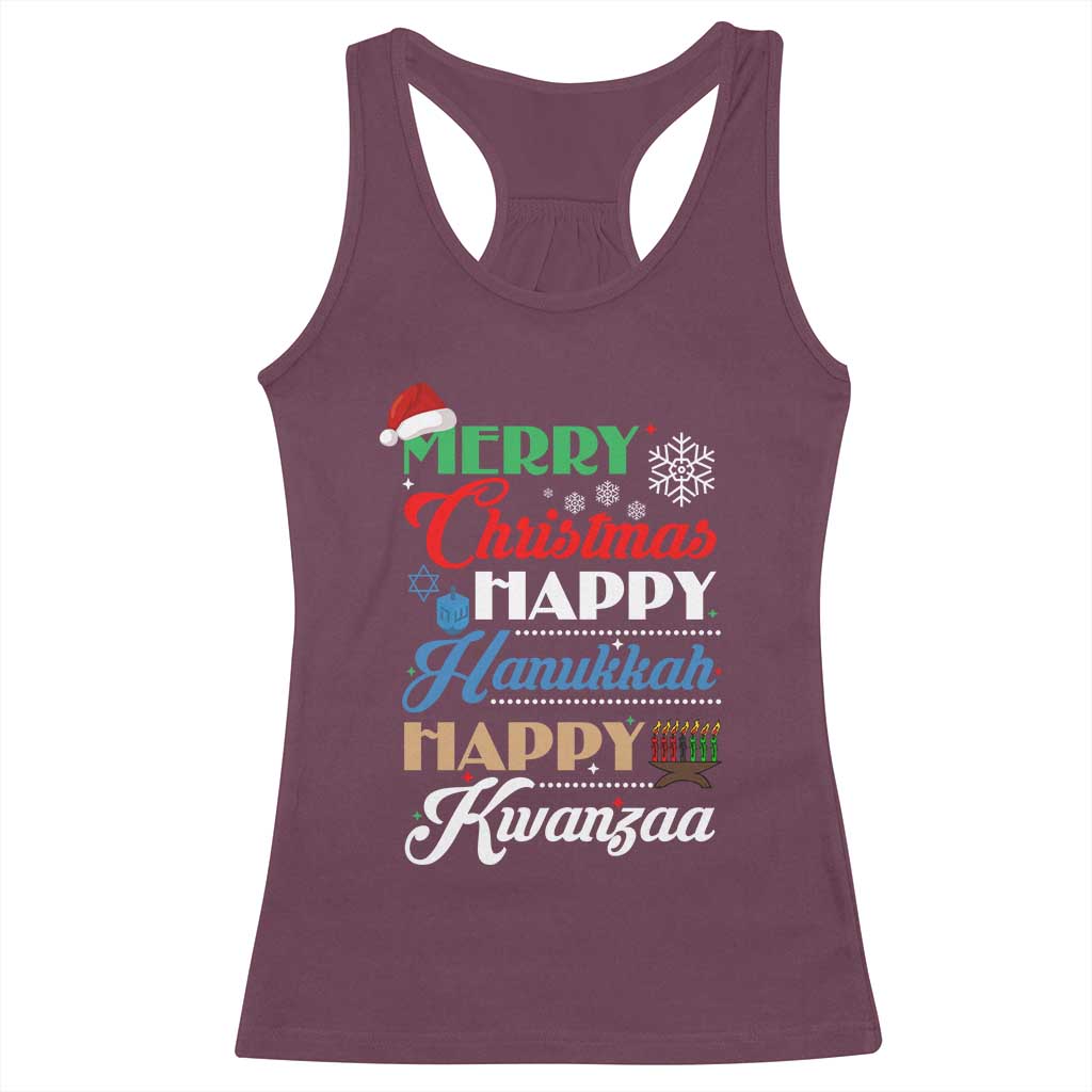 Funny Christmas Hanukkah Kwanzaa Racerback Tank Top December Holiday Gift - Wonder Print Shop
