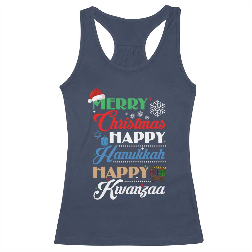 Funny Christmas Hanukkah Kwanzaa Racerback Tank Top December Holiday Gift - Wonder Print Shop