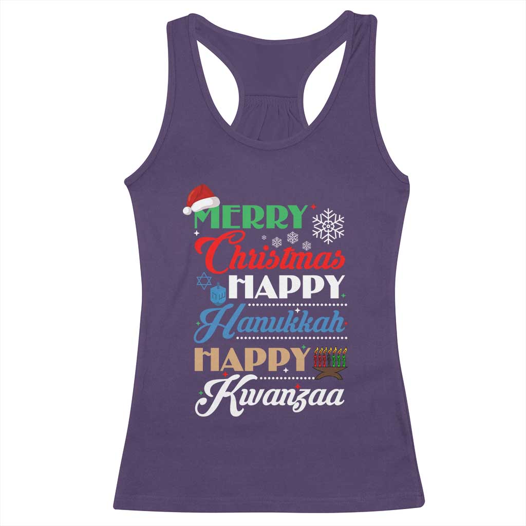 Funny Christmas Hanukkah Kwanzaa Racerback Tank Top December Holiday Gift - Wonder Print Shop
