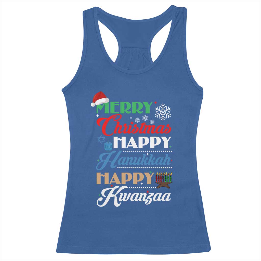 Funny Christmas Hanukkah Kwanzaa Racerback Tank Top December Holiday Gift - Wonder Print Shop