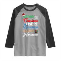 Funny Christmas Hanukkah Kwanzaa Raglan Shirt December Holiday Gift - Wonder Print Shop