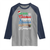Funny Christmas Hanukkah Kwanzaa Raglan Shirt December Holiday Gift - Wonder Print Shop