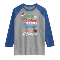 Funny Christmas Hanukkah Kwanzaa Raglan Shirt December Holiday Gift - Wonder Print Shop