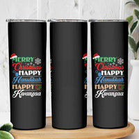Funny Christmas Hanukkah Kwanzaa Skinny Tumbler December Holiday Gift - Wonder Print Shop
