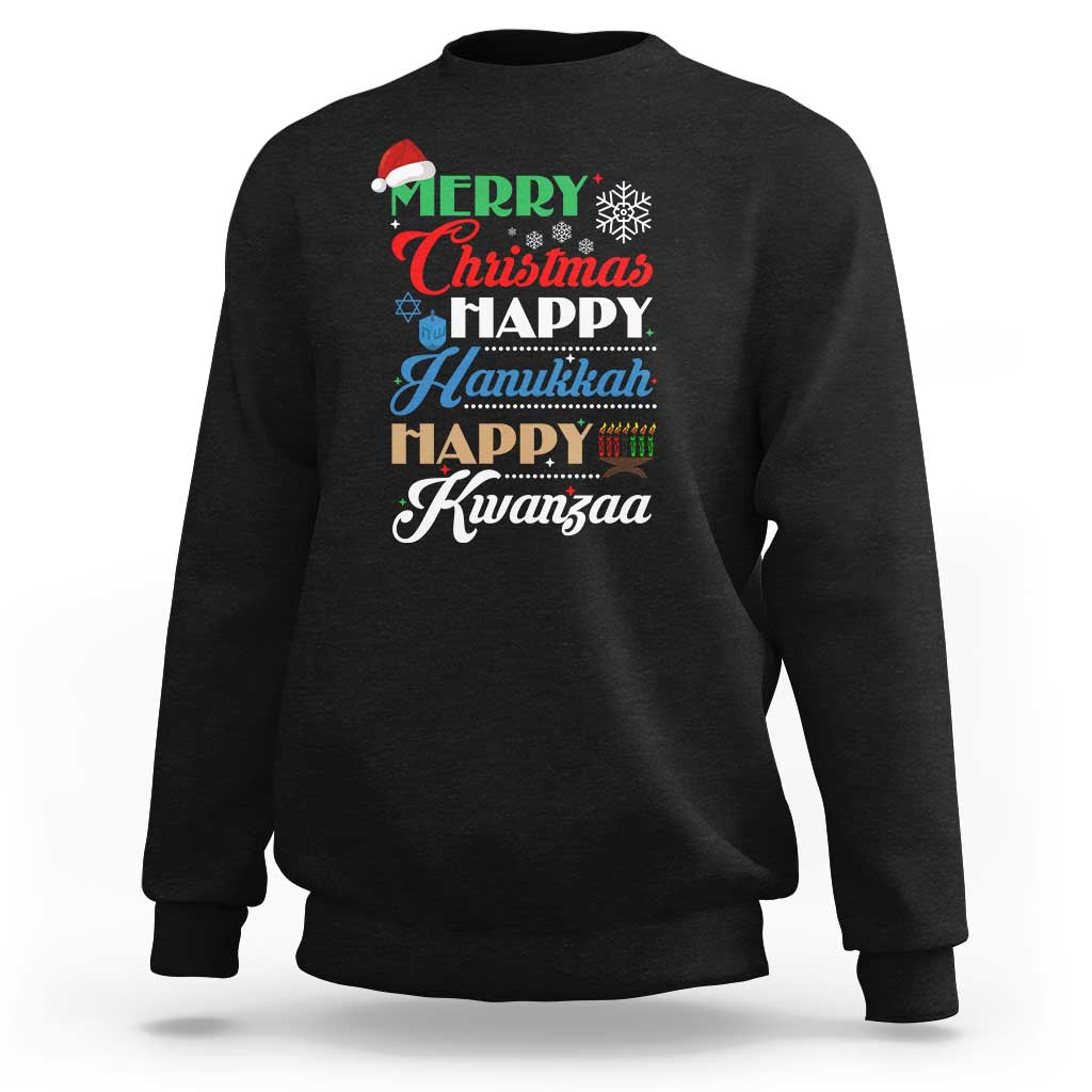 Funny Christmas Hanukkah Kwanzaa Sweatshirt December Holiday Gift - Wonder Print Shop