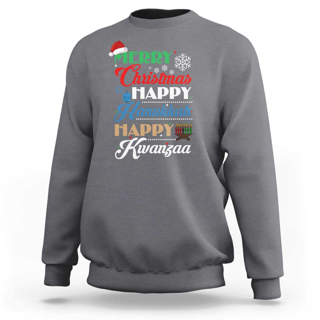 Funny Christmas Hanukkah Kwanzaa Sweatshirt December Holiday Gift - Wonder Print Shop