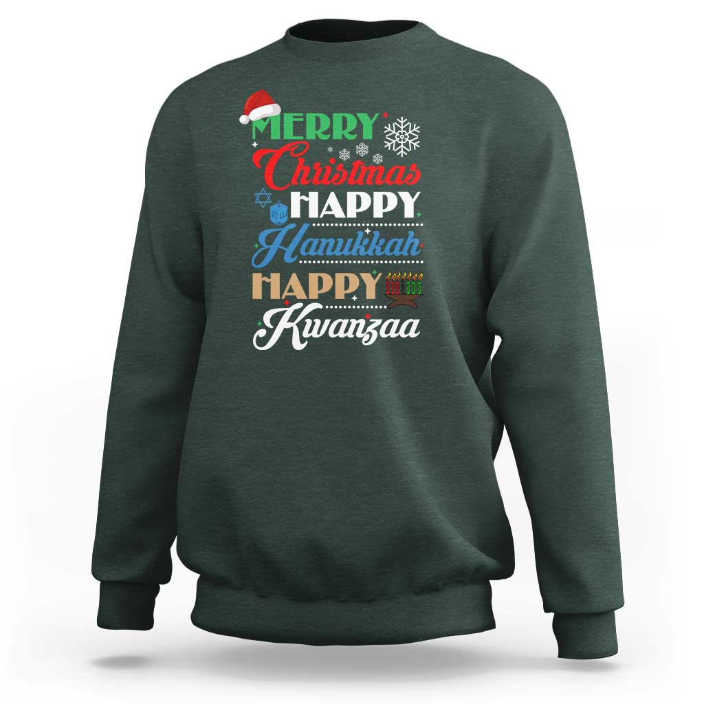 Funny Christmas Hanukkah Kwanzaa Sweatshirt December Holiday Gift - Wonder Print Shop