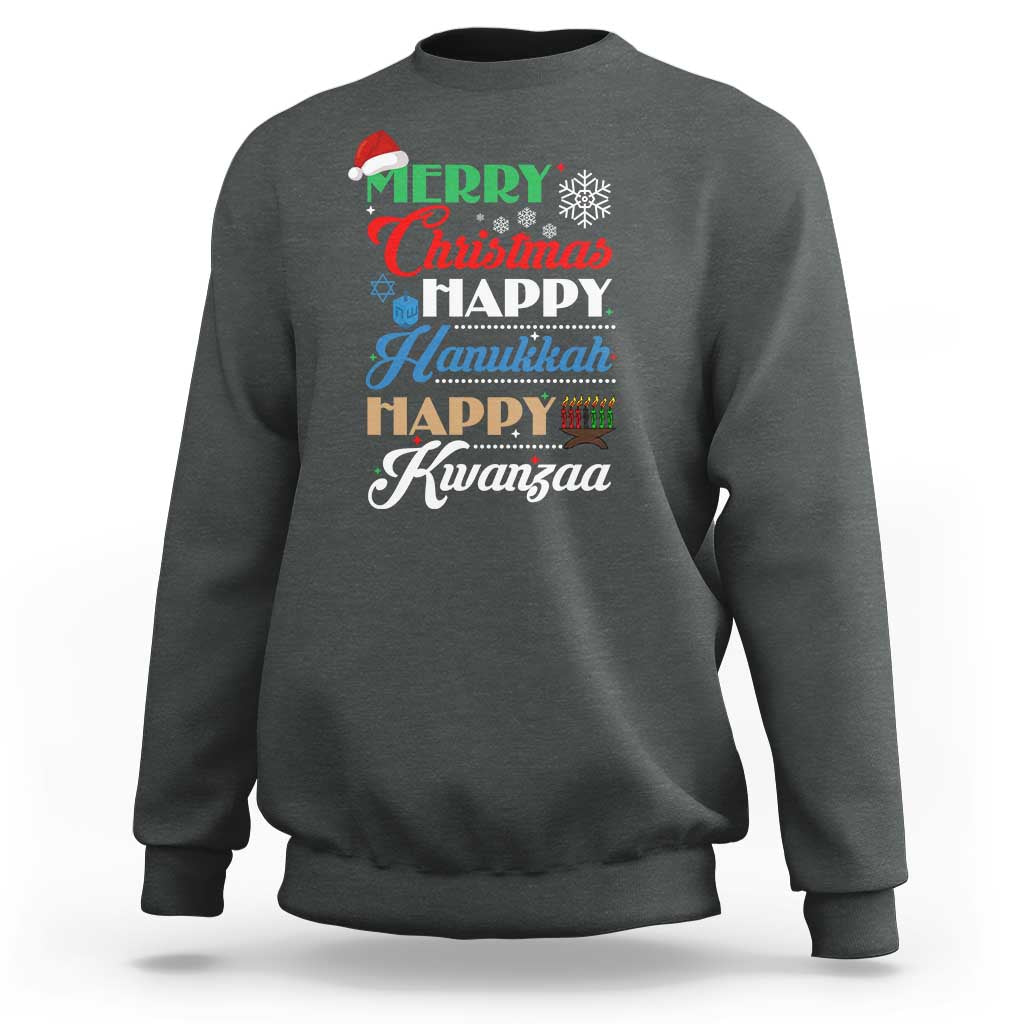 Funny Christmas Hanukkah Kwanzaa Sweatshirt December Holiday Gift - Wonder Print Shop