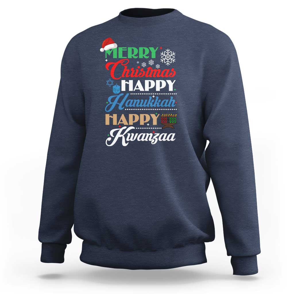 Funny Christmas Hanukkah Kwanzaa Sweatshirt December Holiday Gift - Wonder Print Shop