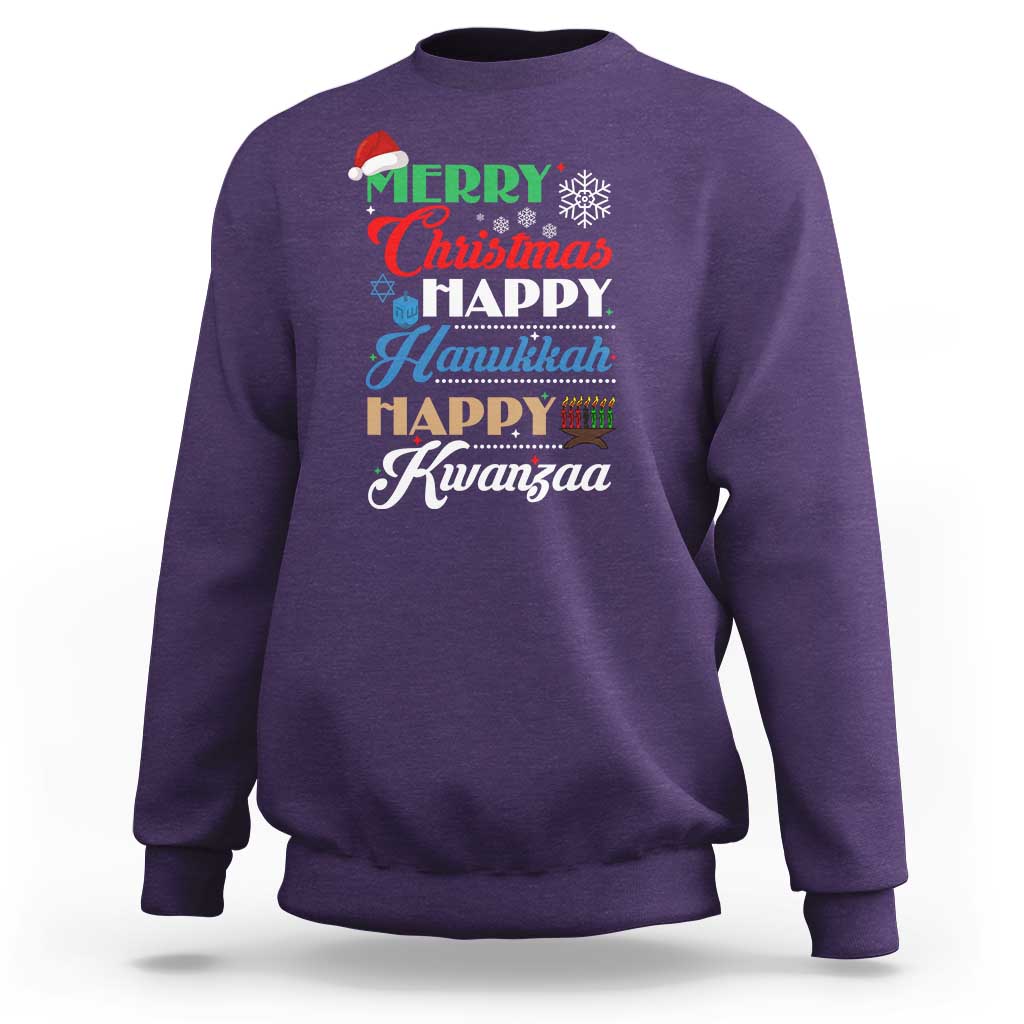 Funny Christmas Hanukkah Kwanzaa Sweatshirt December Holiday Gift - Wonder Print Shop