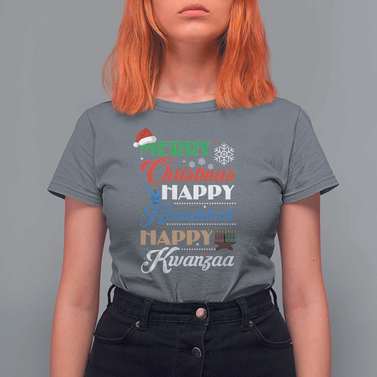 Funny Christmas Hanukkah Kwanzaa T Shirt For Women December Holiday Gift - Wonder Print Shop