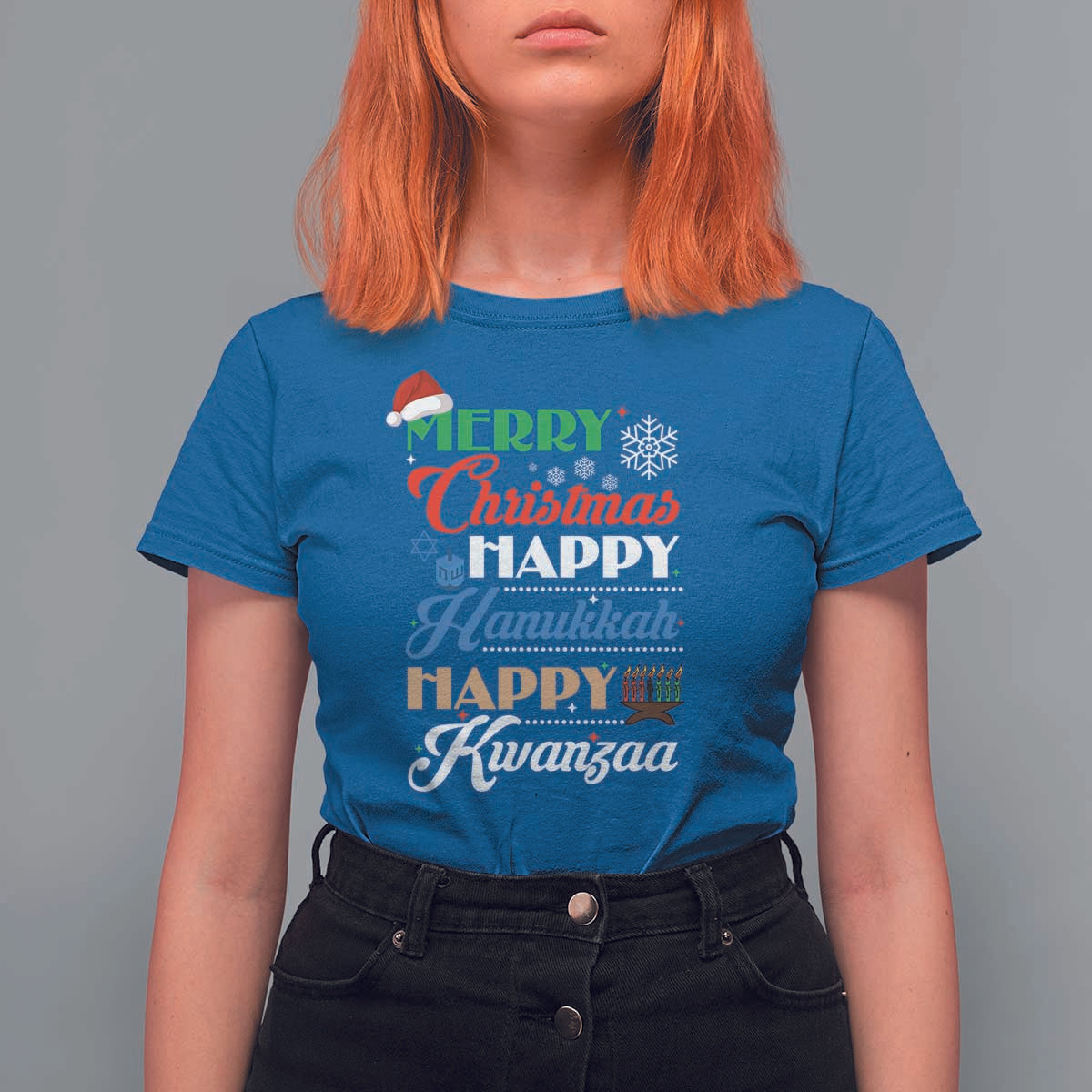 Funny Christmas Hanukkah Kwanzaa T Shirt For Women December Holiday Gift - Wonder Print Shop