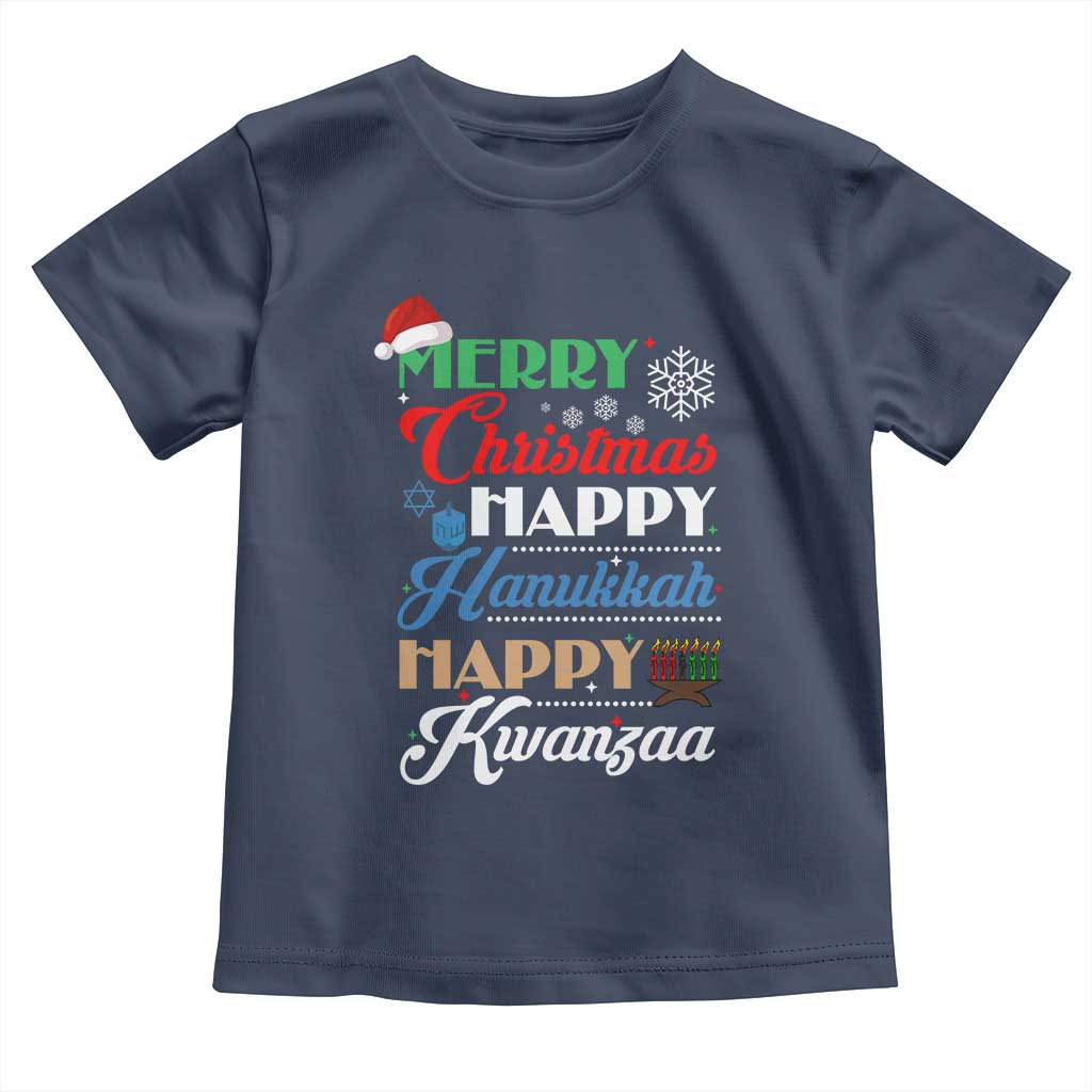 Funny Christmas Hanukkah Kwanzaa Toddler T Shirt December Holiday Gift - Wonder Print Shop