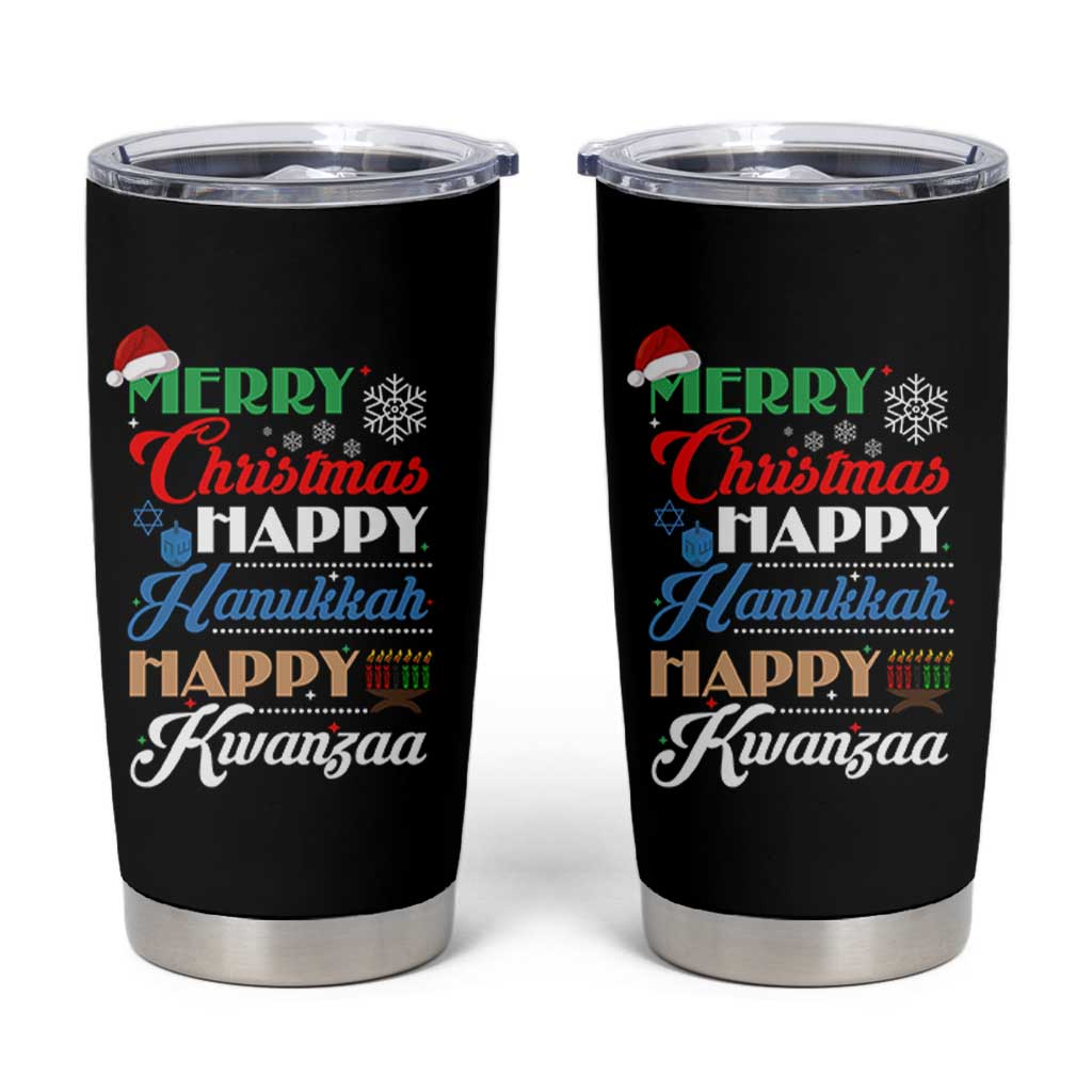 Funny Christmas Hanukkah Kwanzaa Tumbler Cup December Holiday Gift - Wonder Print Shop