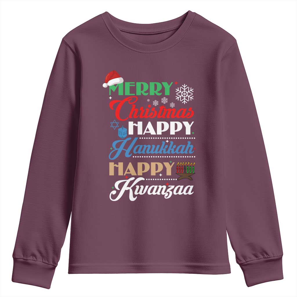 Funny Christmas Hanukkah Kwanzaa Youth Sweatshirt December Holiday Gift - Wonder Print Shop