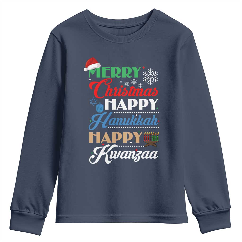 Funny Christmas Hanukkah Kwanzaa Youth Sweatshirt December Holiday Gift - Wonder Print Shop