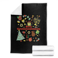 Merry Christmahanakwanzika Throw Blanket Funny Winter Holiday Gift - Wonder Print Shop