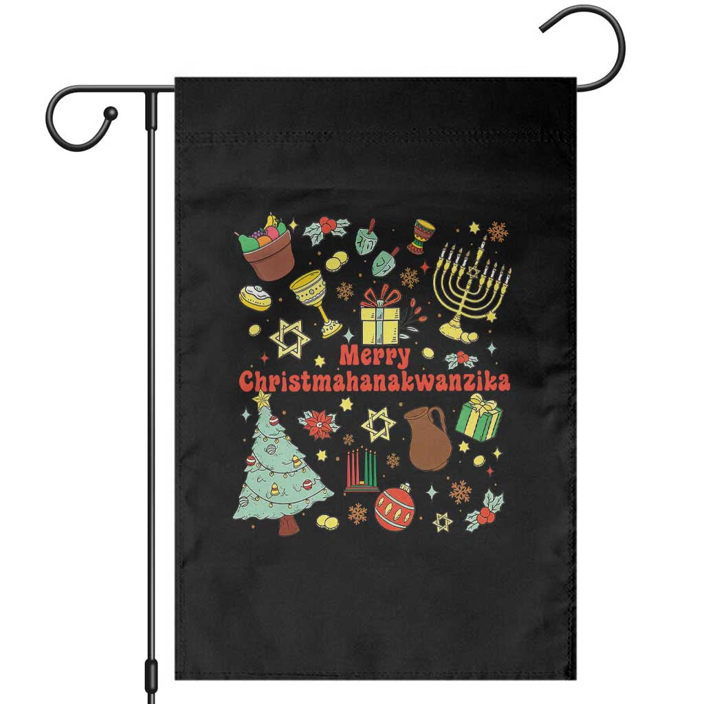 Merry Christmahanakwanzika Garden Flag Funny Winter Holiday Gift - Wonder Print Shop