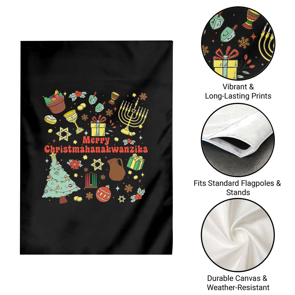 Merry Christmahanakwanzika Garden Flag Funny Winter Holiday Gift - Wonder Print Shop