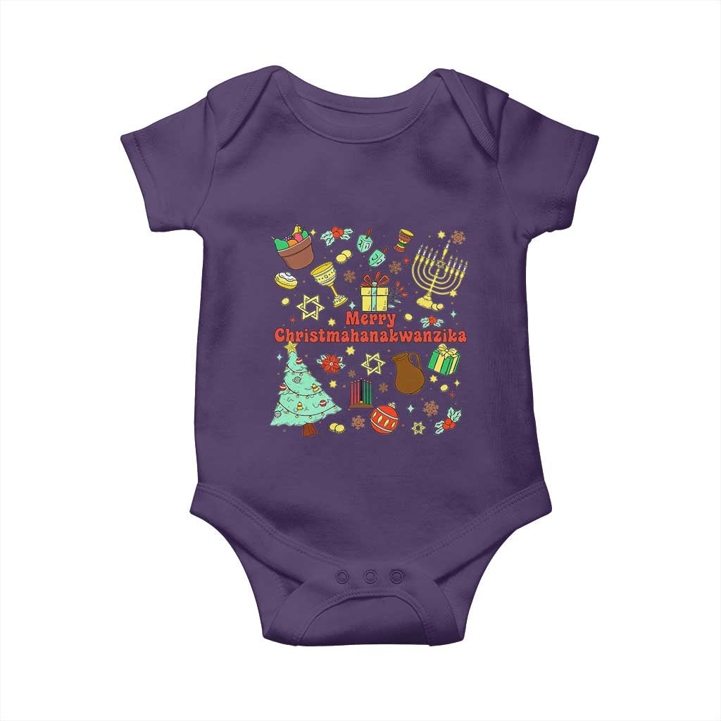 Merry Christmahanakwanzika Baby Onesie Funny Winter Holiday Gift - Wonder Print Shop