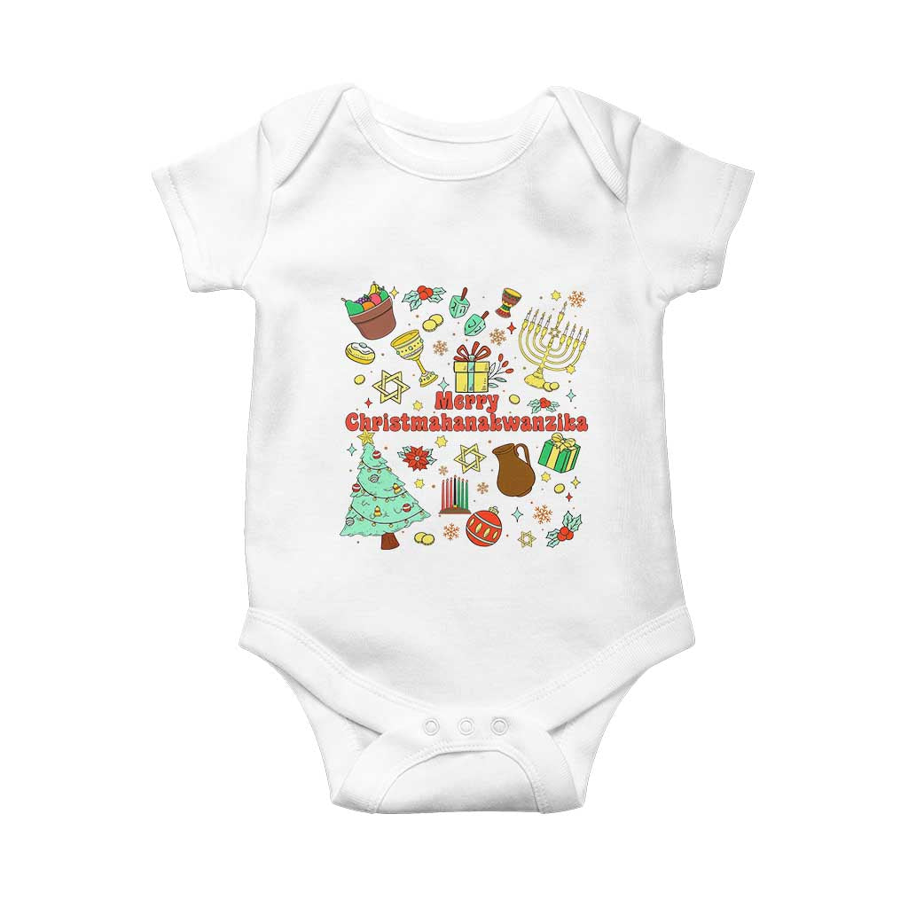 Merry Christmahanakwanzika Baby Onesie Funny Winter Holiday Gift - Wonder Print Shop
