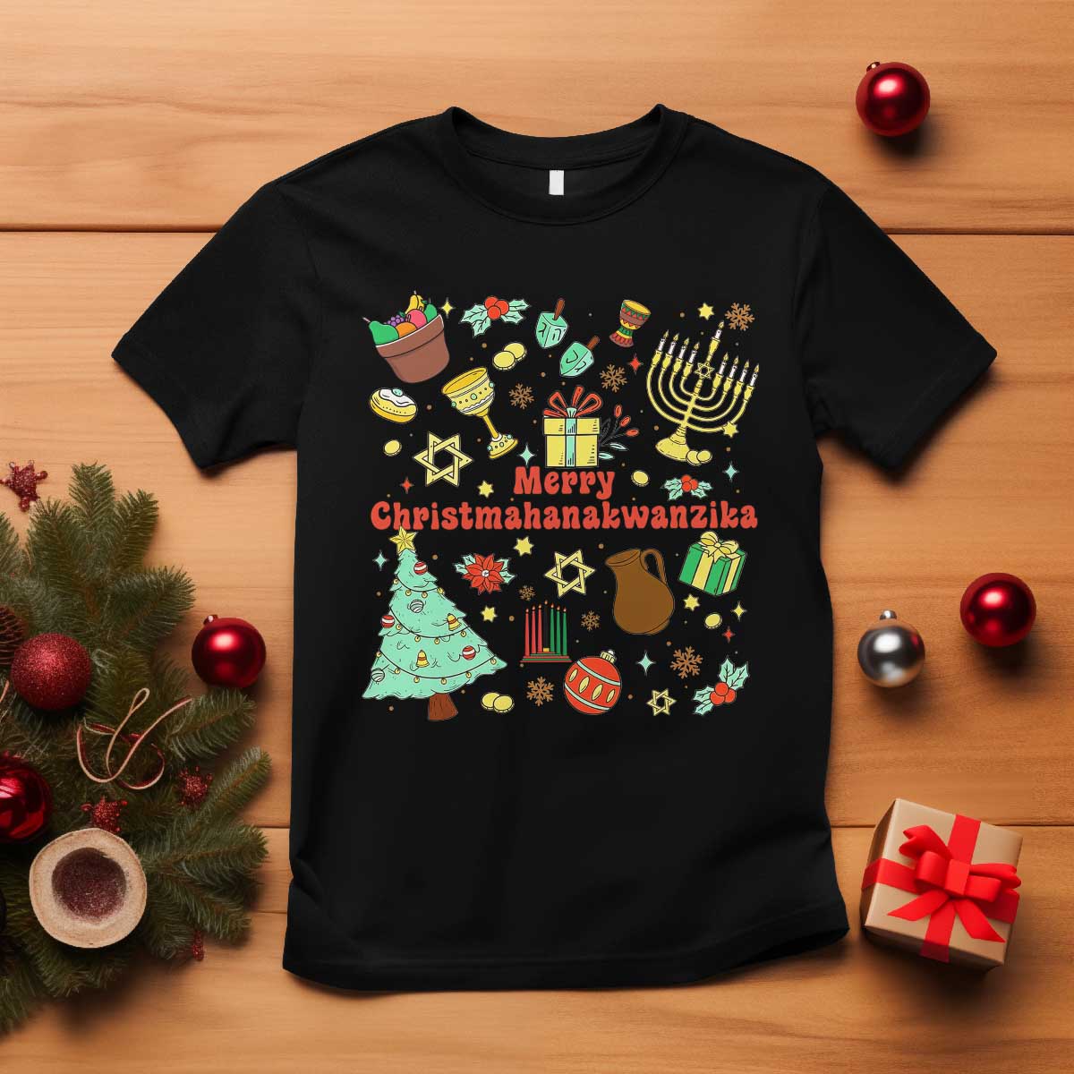 Merry Christmahanakwanzika T Shirt Funny Winter Holiday Gift - Wonder Print Shop