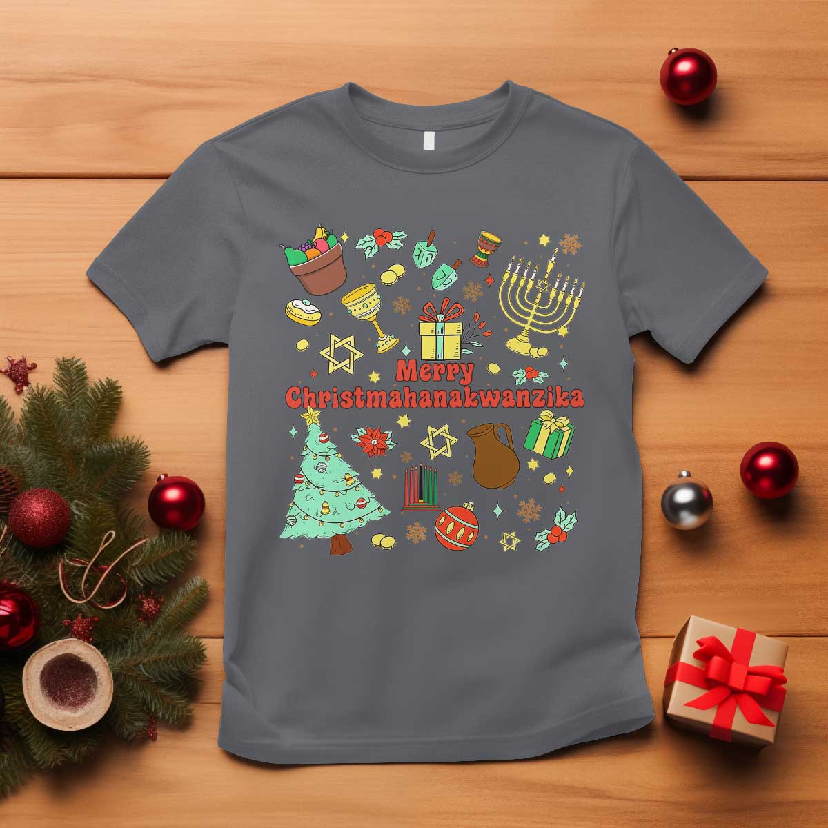 Merry Christmahanakwanzika T Shirt Funny Winter Holiday Gift - Wonder Print Shop