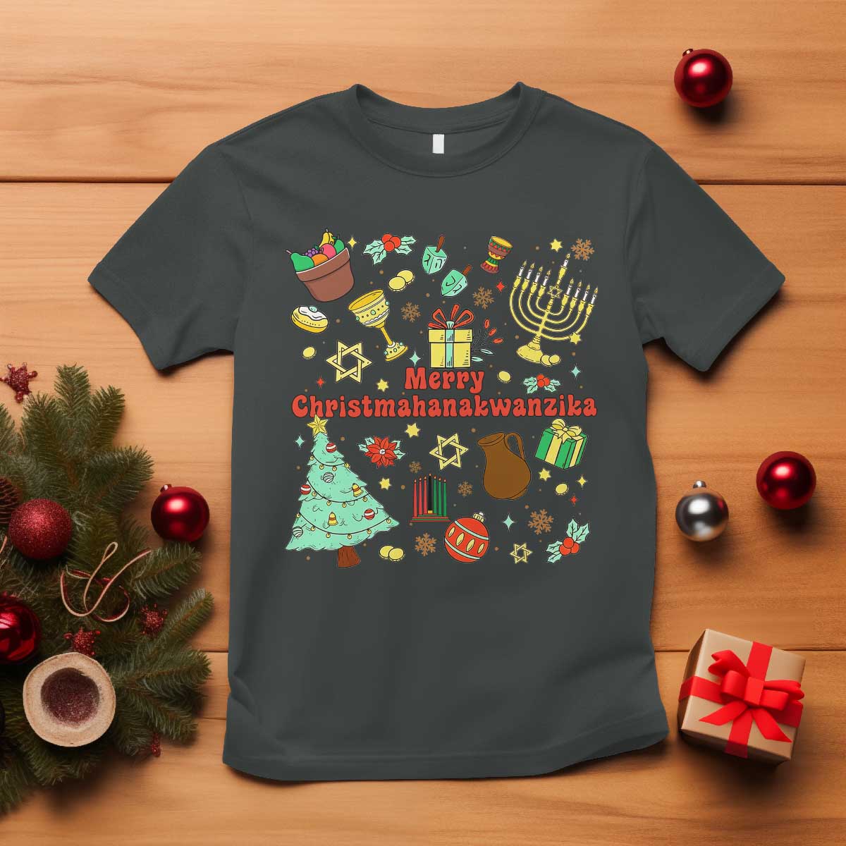 Merry Christmahanakwanzika T Shirt Funny Winter Holiday Gift - Wonder Print Shop