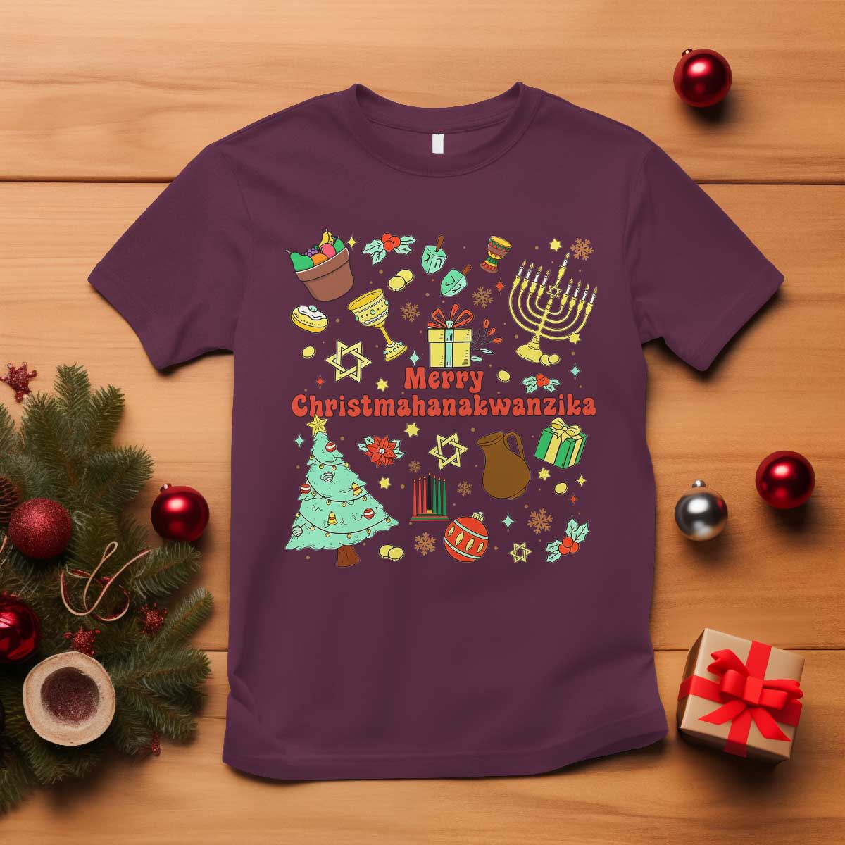 Merry Christmahanakwanzika T Shirt Funny Winter Holiday Gift - Wonder Print Shop