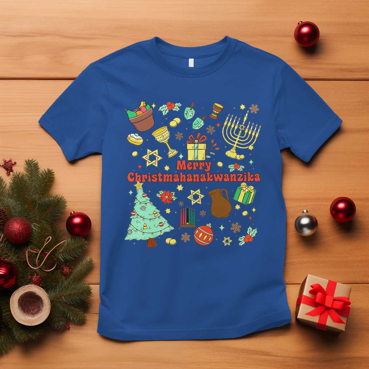 Merry Christmahanakwanzika T Shirt Funny Winter Holiday Gift - Wonder Print Shop