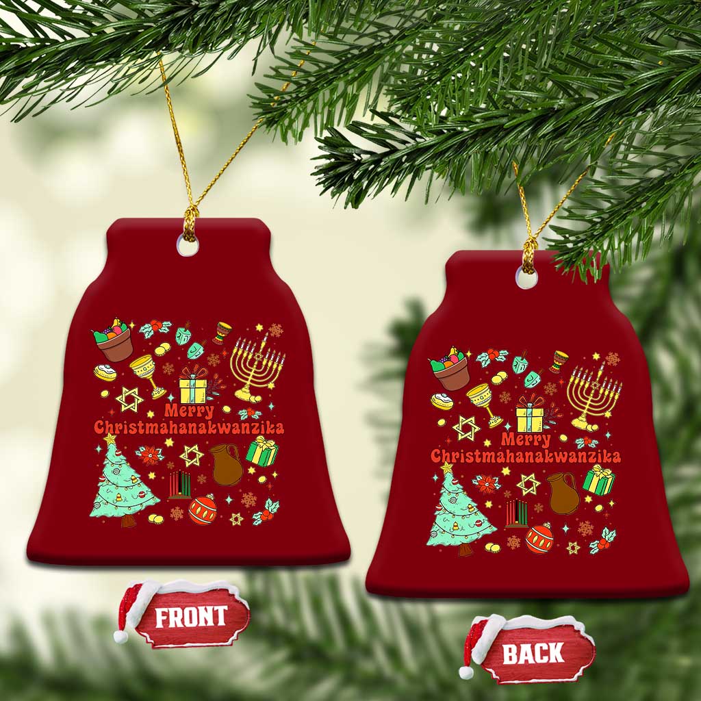 Merry Christmahanakwanzika Ceramic Ornament Funny Winter Holiday Gift - Wonder Print Shop