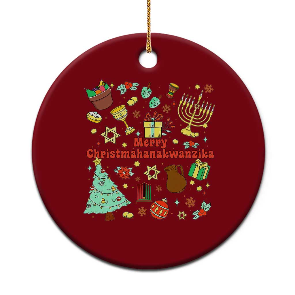 Merry Christmahanakwanzika Ceramic Ornament Funny Winter Holiday Gift - Wonder Print Shop