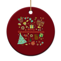 Merry Christmahanakwanzika Ceramic Ornament Funny Winter Holiday Gift - Wonder Print Shop