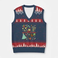 Merry Christmahanakwanzika V-Neck Knit Sweater Vest Funny Winter Holiday Gift - Wonder Print Shop