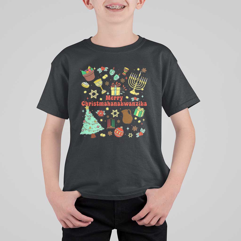 Merry Christmahanakwanzika T Shirt For Kid Funny Winter Holiday Gift - Wonder Print Shop