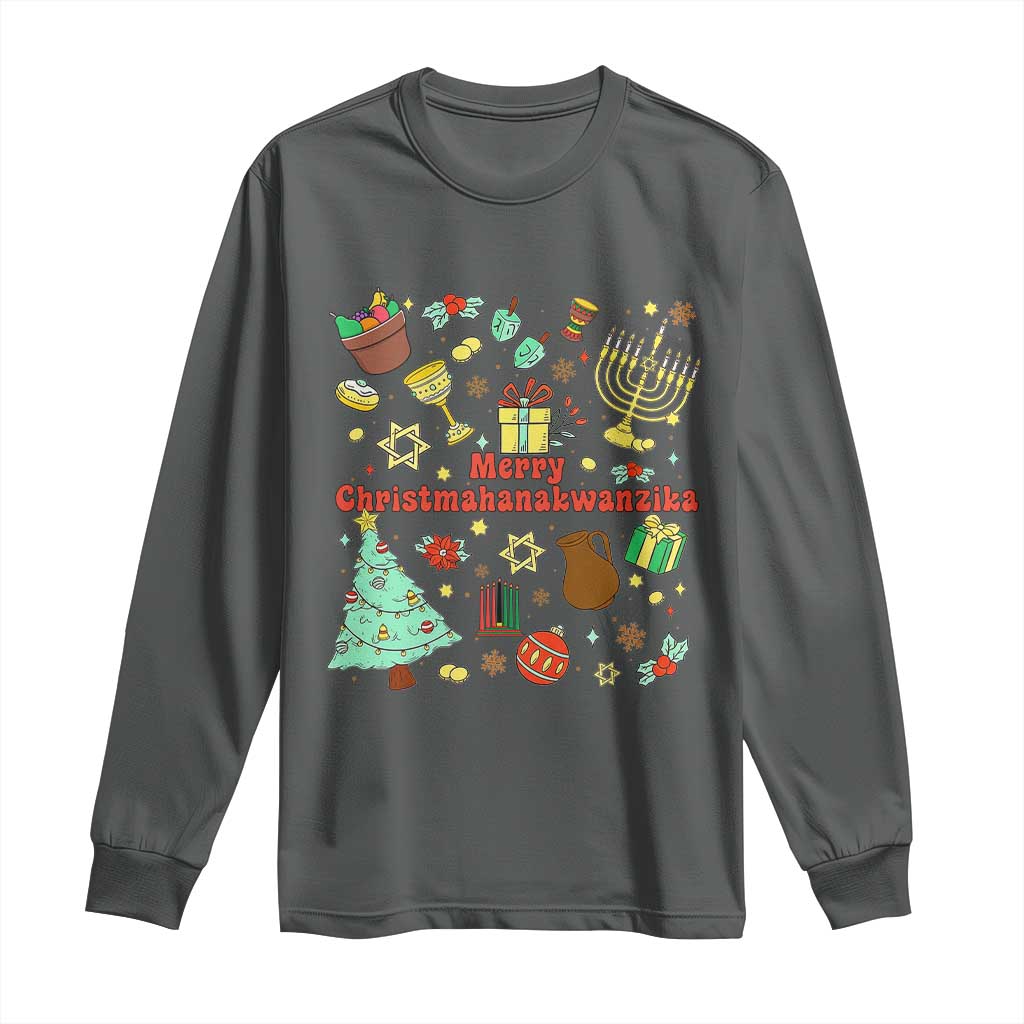 Merry Christmahanakwanzika Long Sleeve Shirt Funny Winter Holiday Gift - Wonder Print Shop