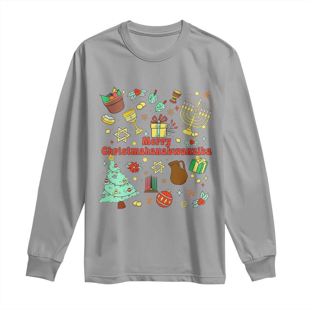 Merry Christmahanakwanzika Long Sleeve Shirt Funny Winter Holiday Gift - Wonder Print Shop