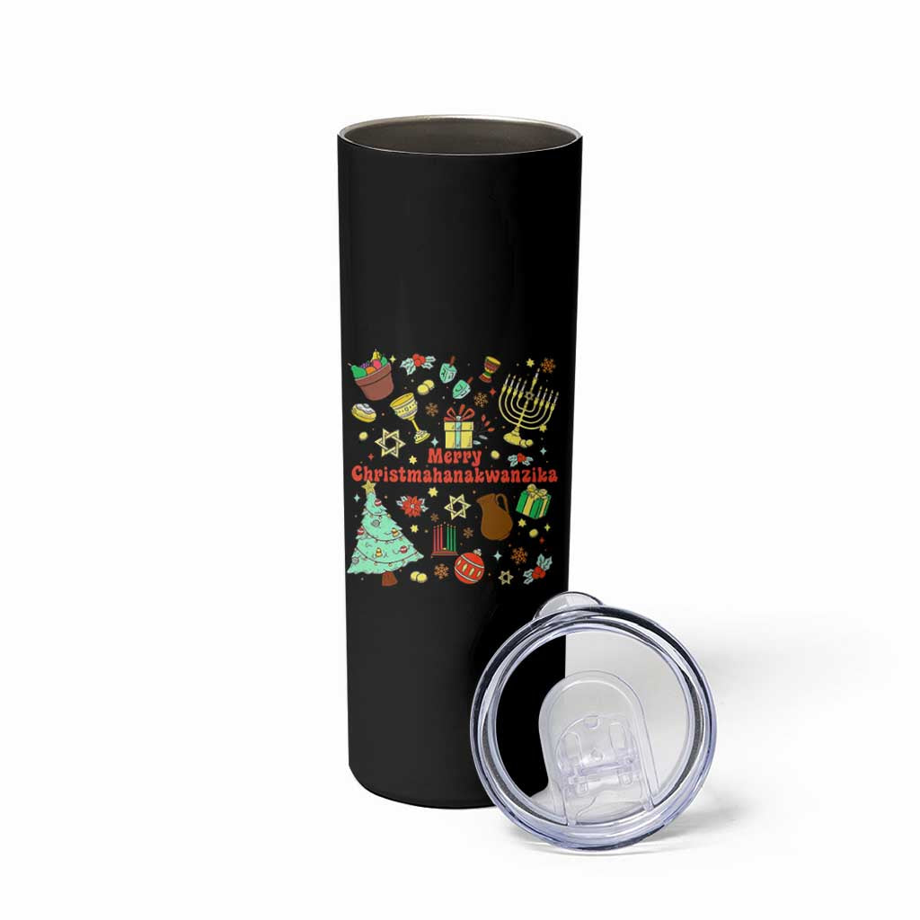 Merry Christmahanakwanzika Skinny Tumbler Funny Winter Holiday Gift - Wonder Print Shop