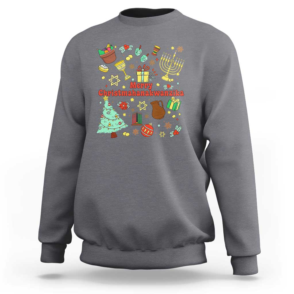 Merry Christmahanakwanzika Sweatshirt Funny Winter Holiday Gift - Wonder Print Shop