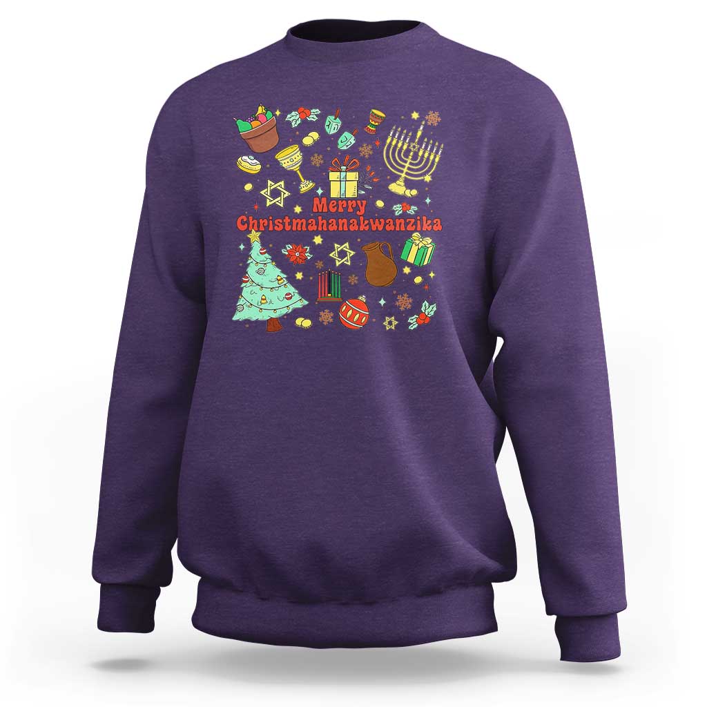 Merry Christmahanakwanzika Sweatshirt Funny Winter Holiday Gift - Wonder Print Shop