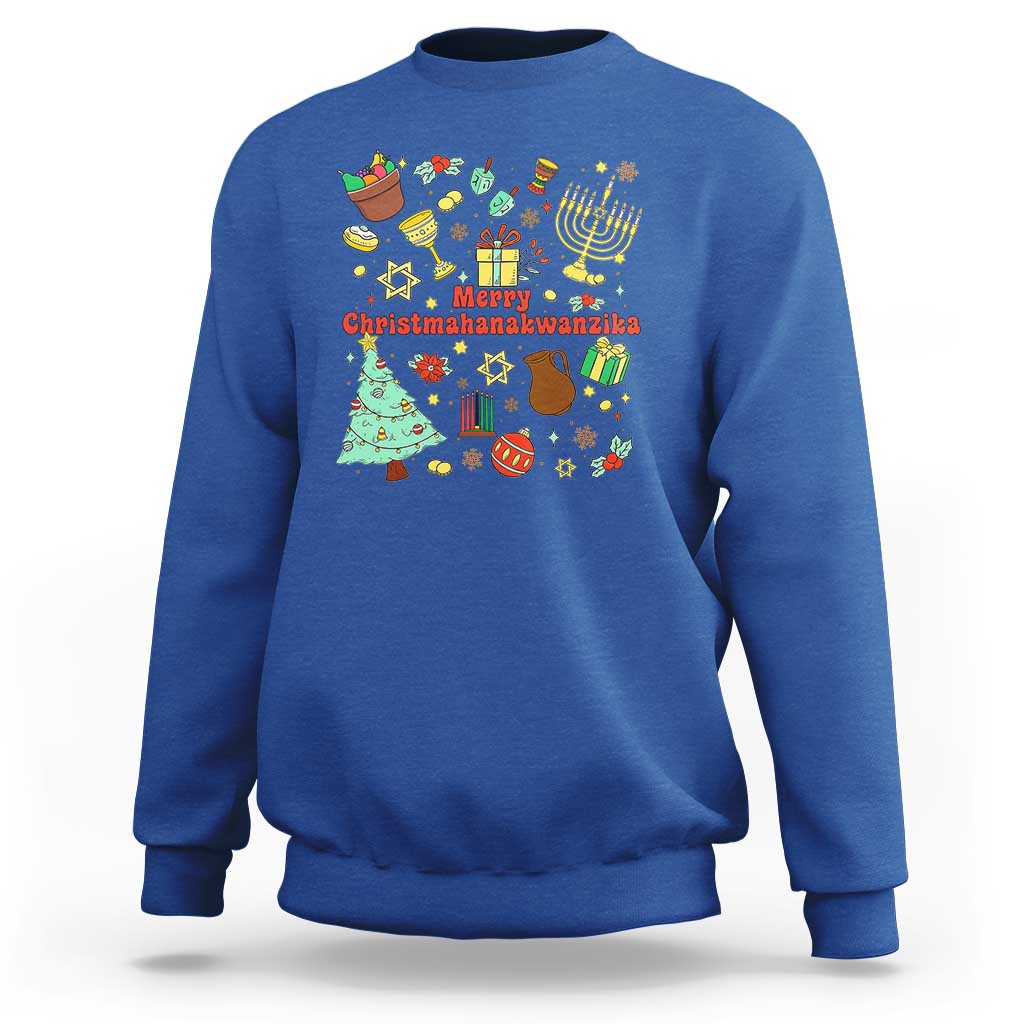 Merry Christmahanakwanzika Sweatshirt Funny Winter Holiday Gift - Wonder Print Shop