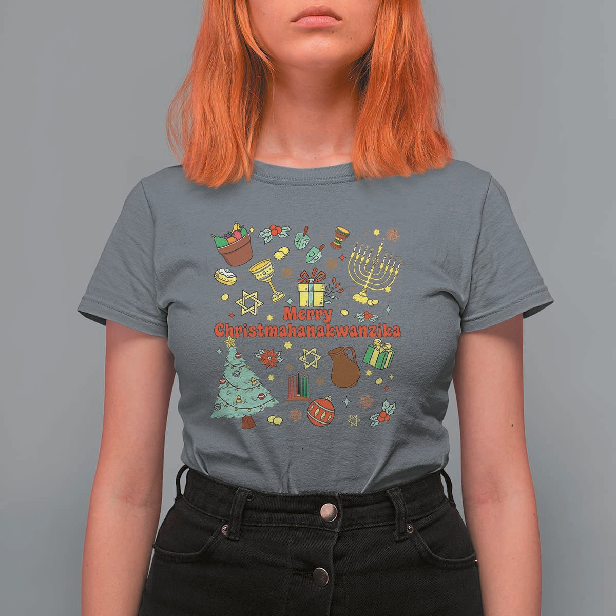 Merry Christmahanakwanzika T Shirt For Women Funny Winter Holiday Gift - Wonder Print Shop