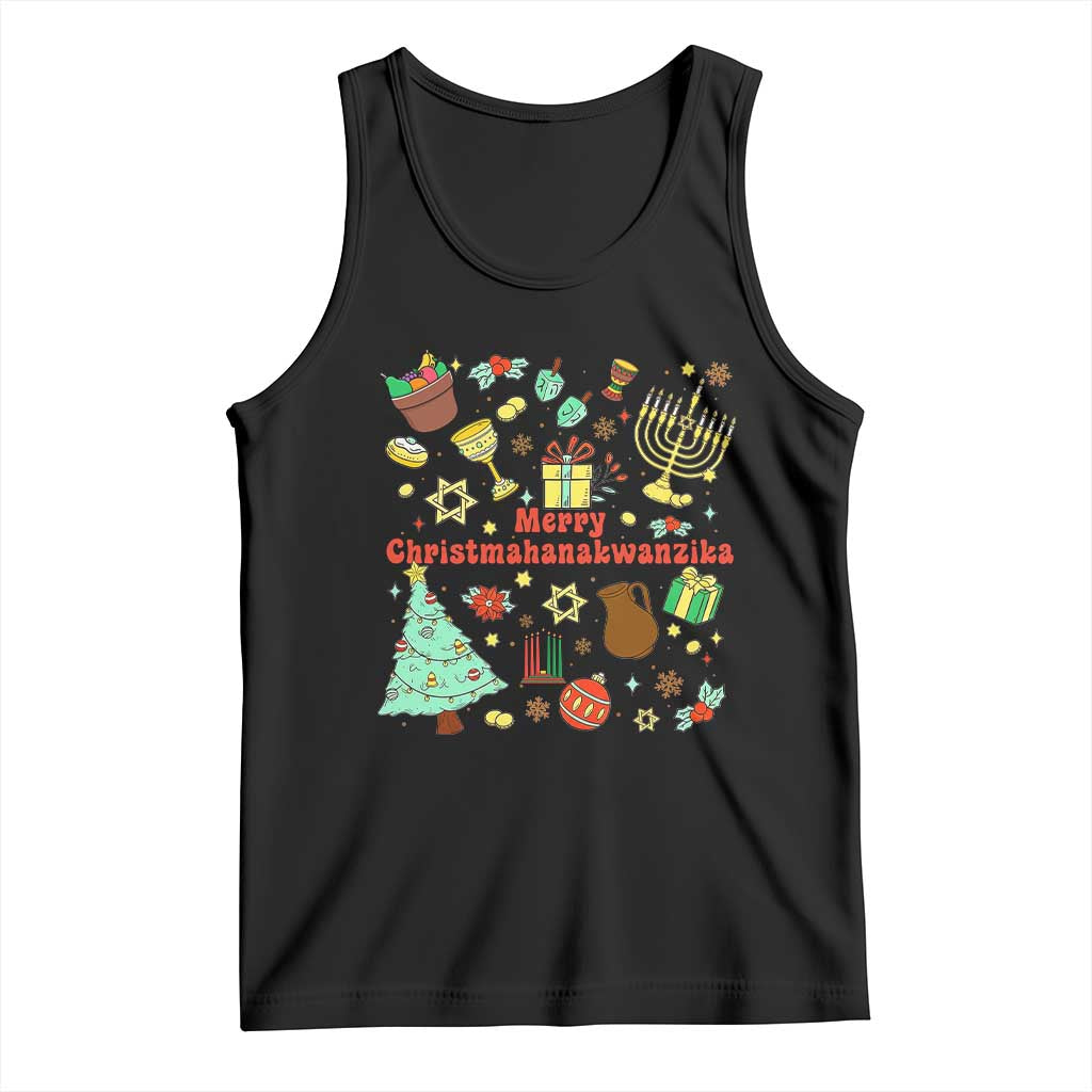 Merry Christmahanakwanzika Tank Top Funny Winter Holiday Gift - Wonder Print Shop