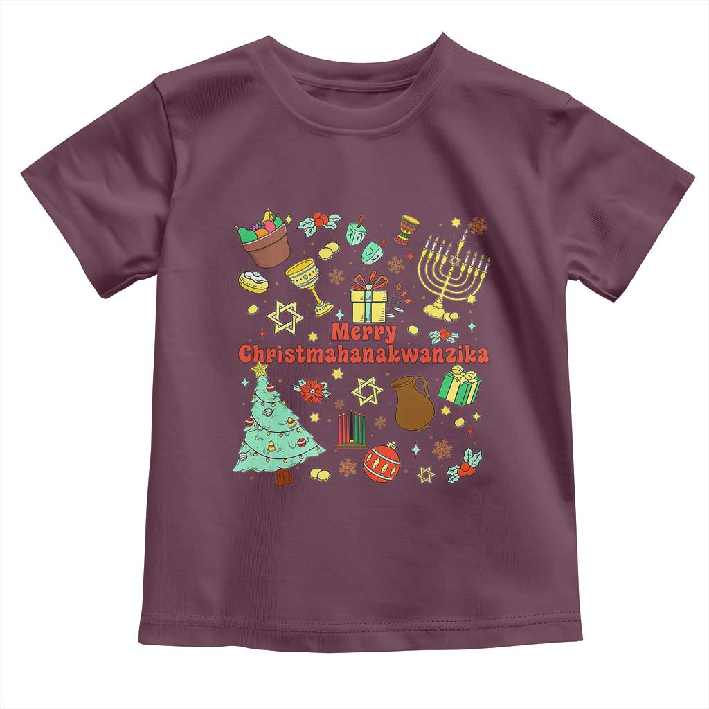 Merry Christmahanakwanzika Toddler T Shirt Funny Winter Holiday Gift - Wonder Print Shop